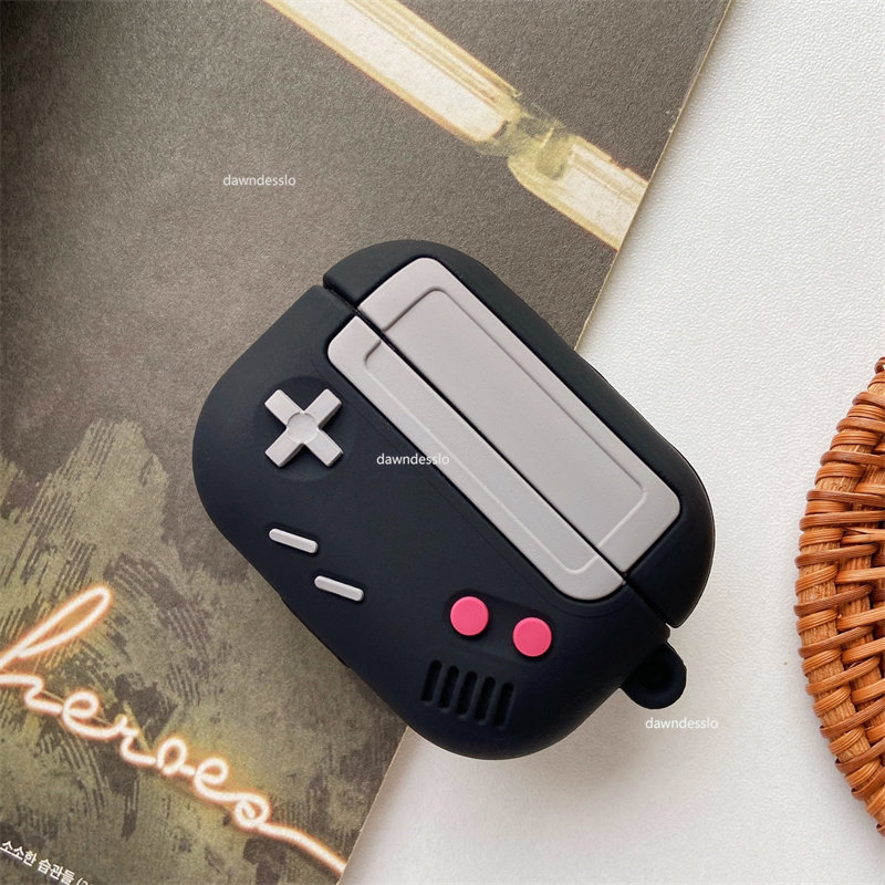 For AirPods Pro 1 2 Case Fashion Retro Game Earphone Case for Airpods Pro 1 2 Cute 3D Gameboy Silicone Headphone Cover Keychain_voghion.com