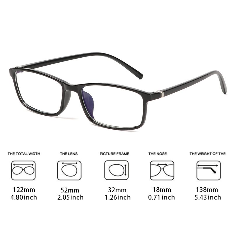 Moda Anti-Raggi di Luce Blu Moda Anti-Affaticamento Blu Protezione Blocco Occhio Quadrato Radiazioni Computer Gioca Occhiali_voghion.com