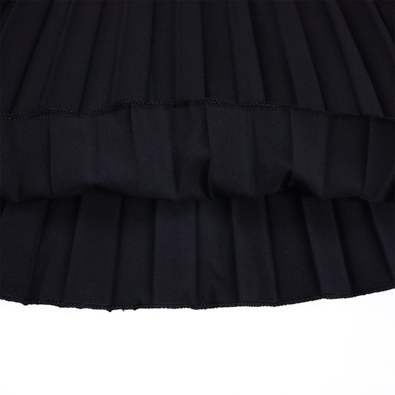 nuova gonna ampia a vita alta da donna, gonna a pieghe di temperamento medio lungo, drappeggio del commercio estero_voghion.com