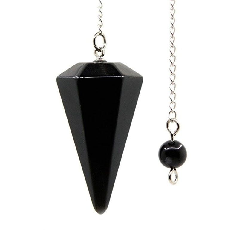 Large Natural Hexagonal Crystal Pendant Necklace - 50mm Tall Faceted Gemstone Cone, 18-20 Inch Healing Energy Jewelry With Sterling Silver Bail_voghion.com
