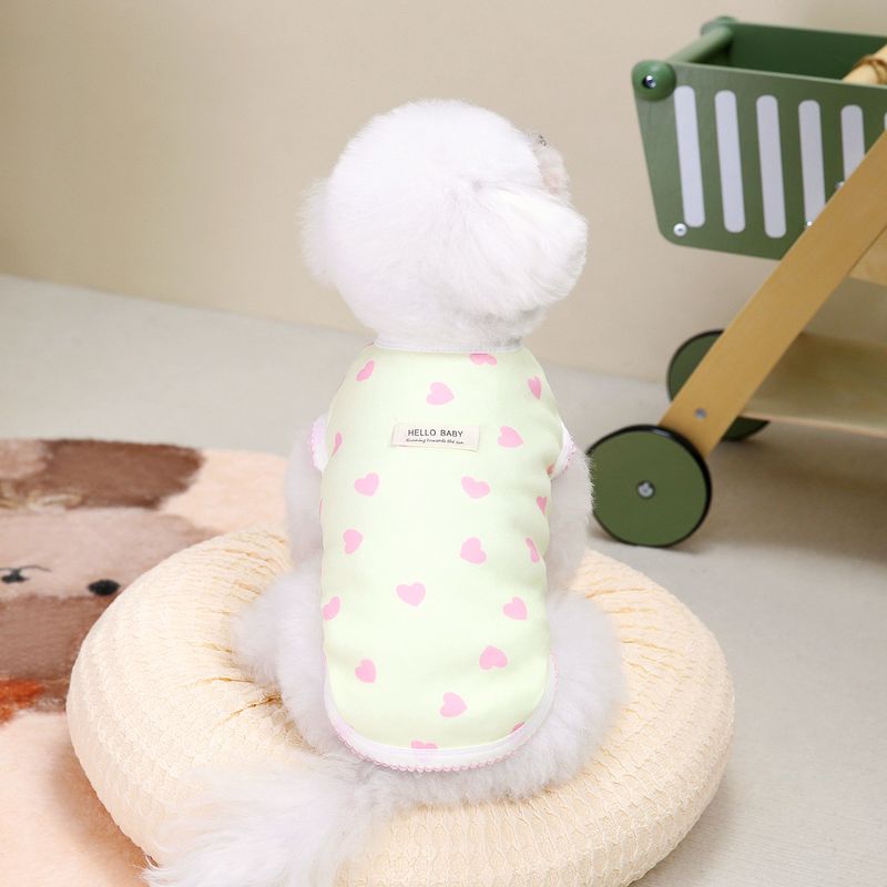 Vêtements pour chiens Printemps/Été T-shirt pour animaux de compagnie Ours en peluche 24 Love Tank Top_voghion.com