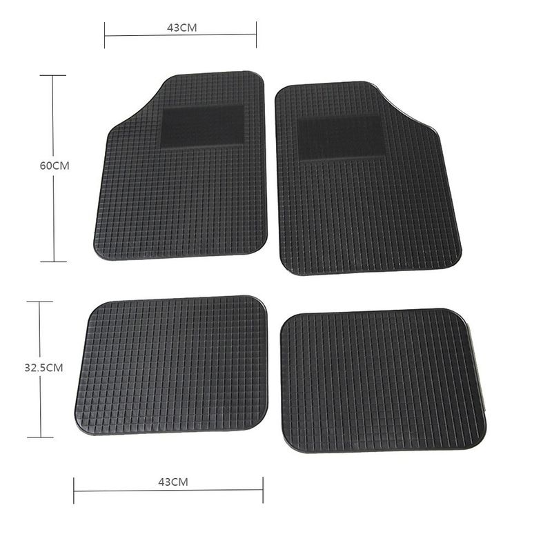 Tappetino per auto in PVC a scacchi, impermeabile, antiscivolo, universale, in quattro pezzi_voghion.com