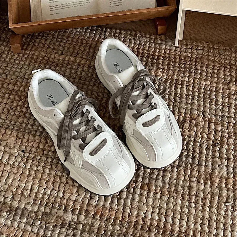 Paris Style Small Thick Soled Dad For Women New Spring Autumn Versatile Lightweight And Height Increasing Casual Shoes_voghion.com