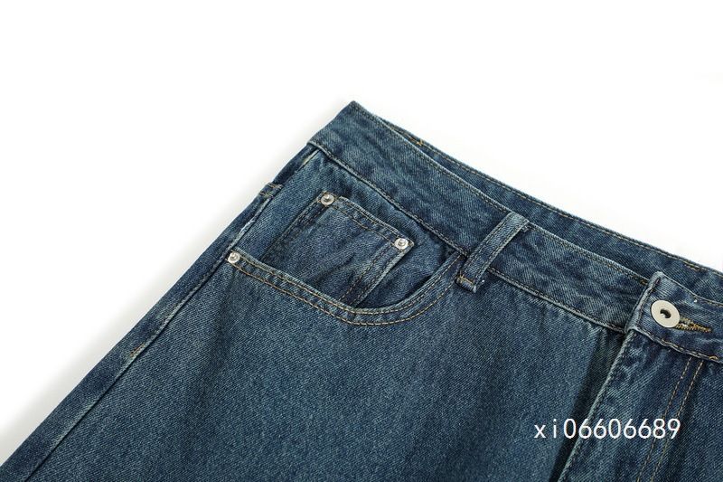 Jeans vintage alla moda, stile High Street americano, a gamba larga, con design casual, effetto rovesciato, orlo abbottonato, gamba dritta_voghion.com