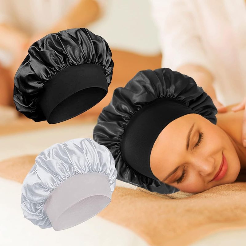 Brede rand Hoge elasticiteit Hoofddoek Beauty Hat Douchehoed Beauty Kapsalon Haarverzorging Hoed Vrouwenverzorging Kleur Ding Slaapmuts_voghion.com