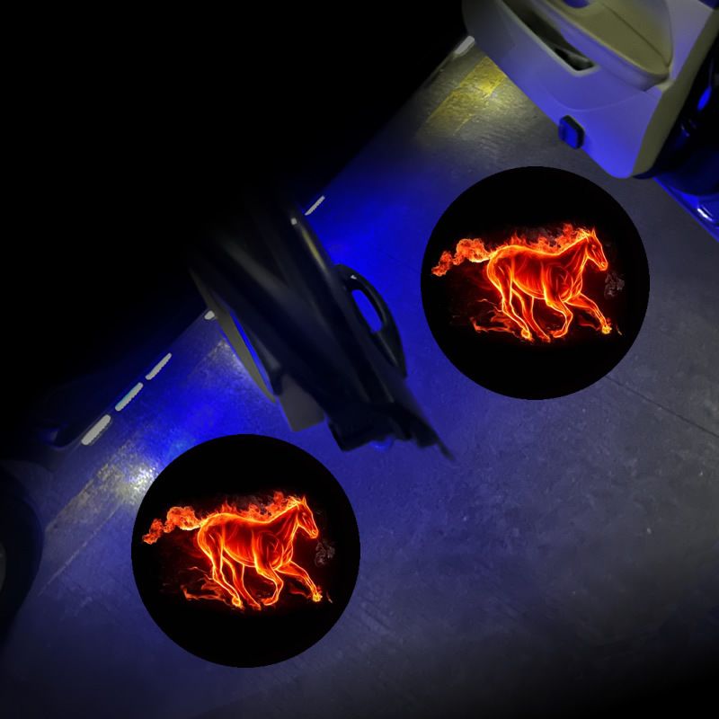 Proyector de bienvenida LED de doble sentido para puerta de coche, ambiente nocturno, decoración, foco, interruptor de inducción_voghion.com