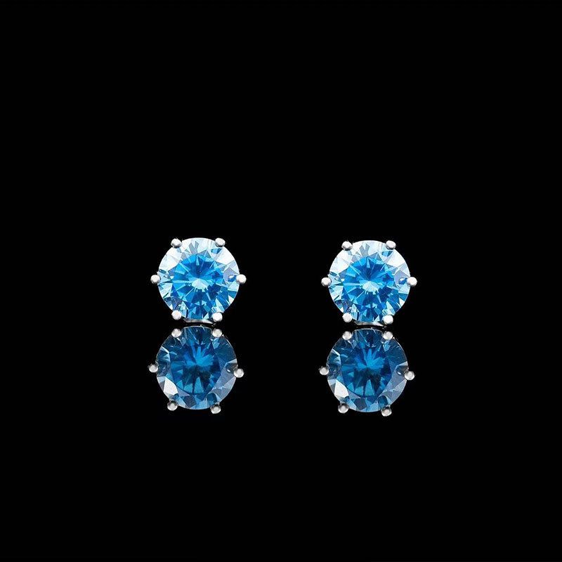 Männer Blaue Diamantohrringe Für Frauen Hip Hop Trendy Leichter Luxus Eleganter High-End-Sinn Ohrschmuck_voghion.com