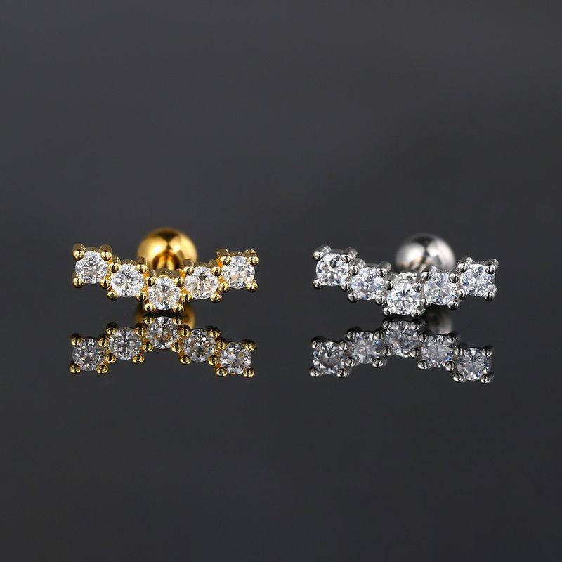 Unisex heißer Stil Zirkon Mikro eingelegt Ohr Knochen Ohrstecker für Frauen Edelstahl Gewinde Kugel Ohrstecker Knorpel Piercing Ohrringe_voghion.com