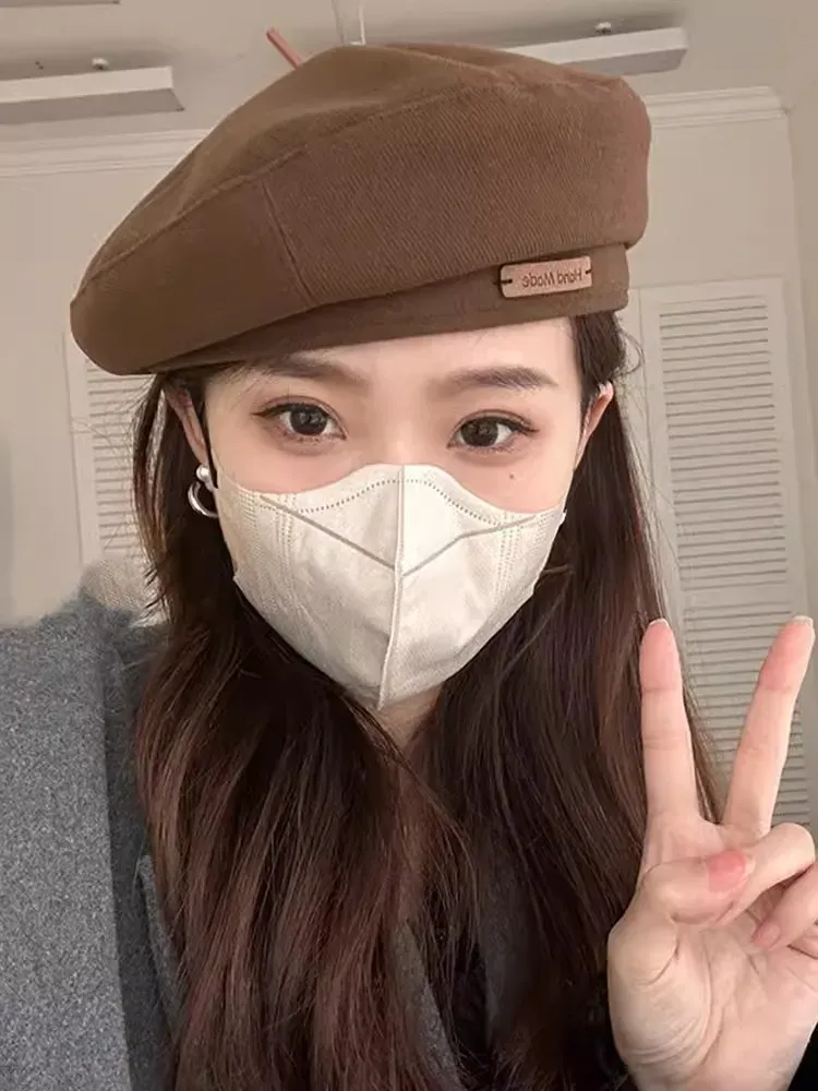 Neuheiten Herbst Winter Neue süße kühle leichte Wollmützen Mode Britischer Künstlerstil Retro Vielseitige Baskenmützen für Frauen_voghion.com