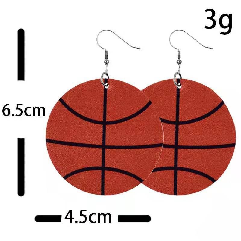 pendientes de pelota, pendientes de rugby, pendientes de pelota con purpurina y lentejuelas, pendientes de cuero de colores_voghion.com