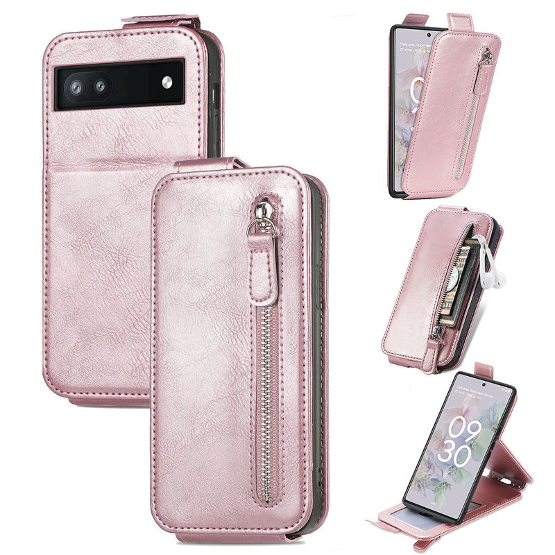 For Google Pixel 7A Phone Case Leather Magnetic Zipper Bag Google Pixel8 Wallet Case TPU_voghion.com