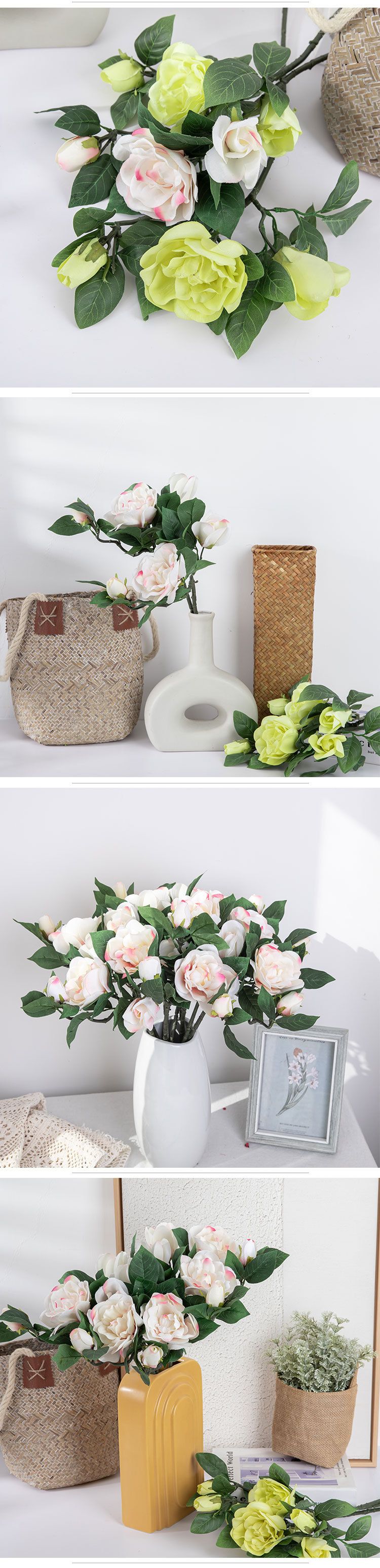 Gamintojas Gardenia Dirbtinės Gėlės Didmeninė Pavienių Dirbtinių Gėlių Vestuvių Namų Dekoravimas_voghion.com