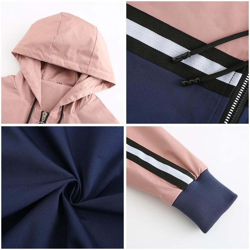 Women's Clothing Jacket Color Matching Casual Jacket Women's Spring and Autumn Outdoor Raincoat_voghion.com
