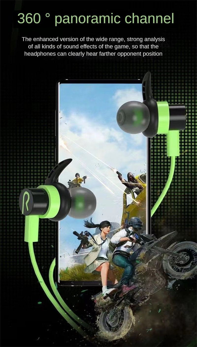 Universal Game Earphones E-Sports Audio Distinguishing Game Headset Wired With Wheat 3.5mm Audio/Type-C Android Plug Earphones_voghion.com