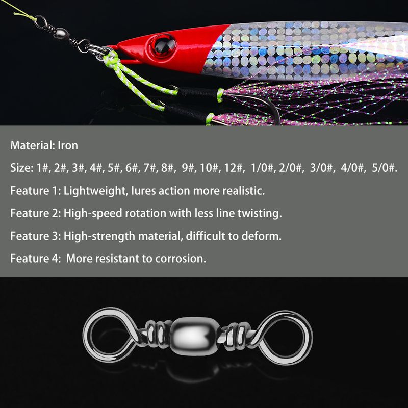High-Speed Swivel Clip Lure Bottle-Shaped Pin Figure-8 Ring Connector Fishing Gear Accessories_voghion.com