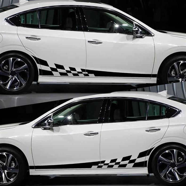 Body Waistline Side Skirt Stripes Decals Full Car Stickers_voghion.com