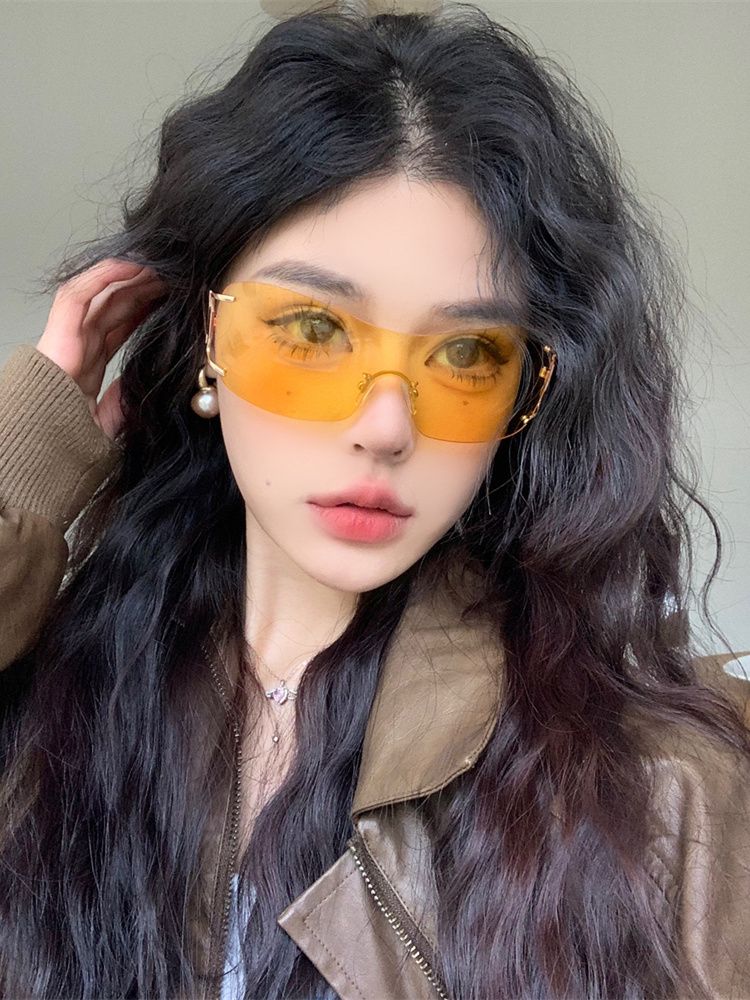 LazyZoom European And American Fashion Large Frame Yellow Glasses Mountaineering Riding Windproof Eye Protection UV-Proof_voghion.com