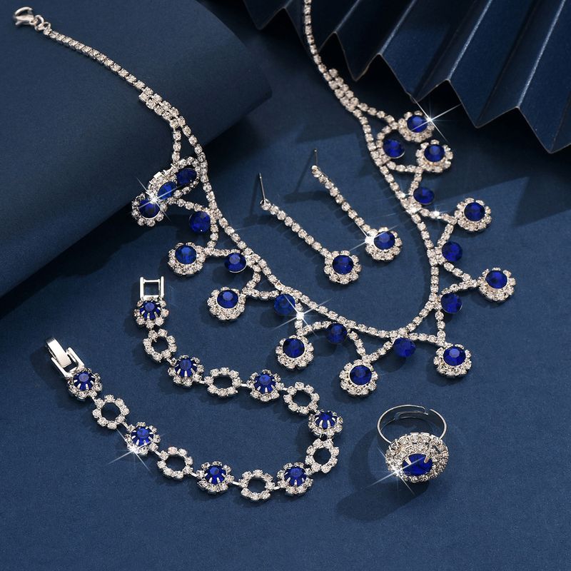 Collana orecchini bracciale collana semplice moda coreana set tre pezzi matrimonio gioielli sposa accessori abito da sposa_voghion.com