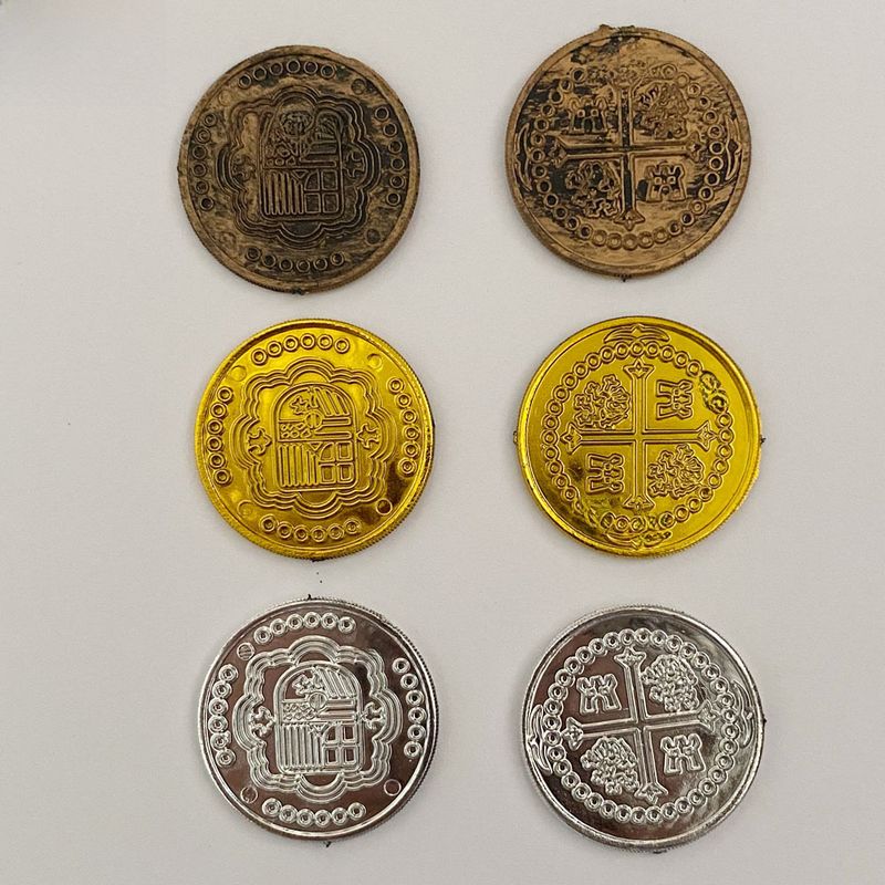 Pirate gold coin children's game coin cross gold coin party makeup costume props simulation plastic gold coin toy_voghion.com