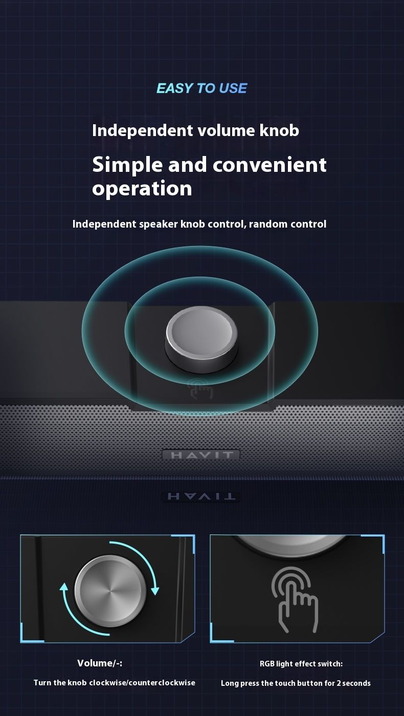 Hewitt Computer Audio, Computer, Home Desktop Laptop, Wired Speaker, Subwoofer, High-quality Audio_voghion.com