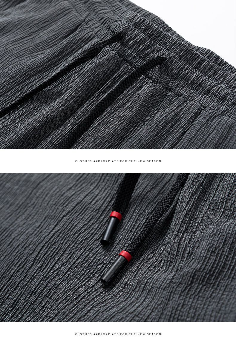 Ανδρικά Ρούχα Μεταξωτό Κοστούμι Ice, Χαλαρό, Μεγάλο Μέγεθος, Casual, Αθλητικό Κοστούμι, Κοντό Παντελόνι, Δύο Τεμαχίων_voghion.com