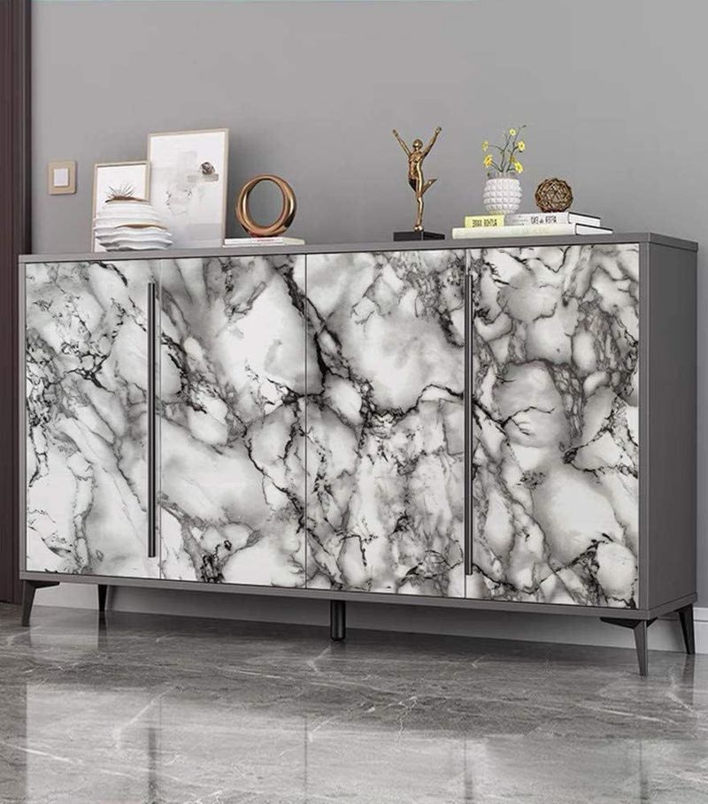 Wit en PVC marmer gemakkelijk te verwijderen zwart behang zelfklevend behang vinyl_voghion.com