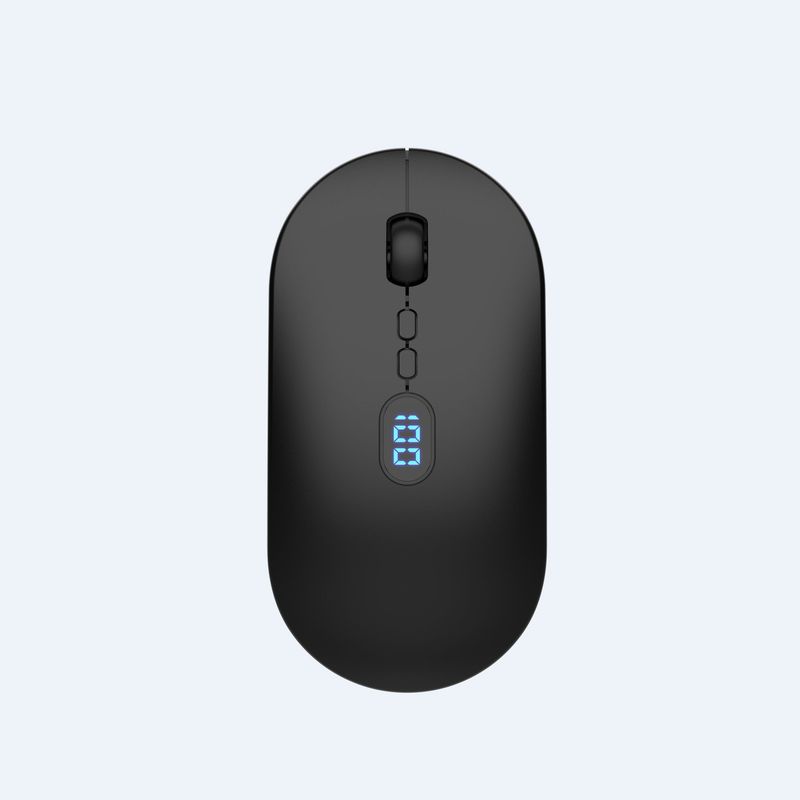New USB With Screen Power Display Wireless Dual Mode Bluetooth Rechargeable Laptop Office Silent Mouse_voghion.com