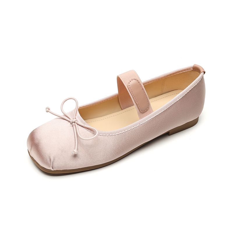 Scarpe basse singole da donna con tacco basso e parola Mary Jane, scarpe da ballo con fiocco carine_voghion.com