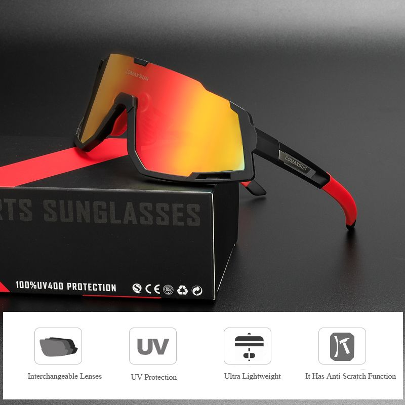 Comaxsun Professionelle polarisierte Fahrradbrille Fahrradsport Sunclasses UV400_voghion.com