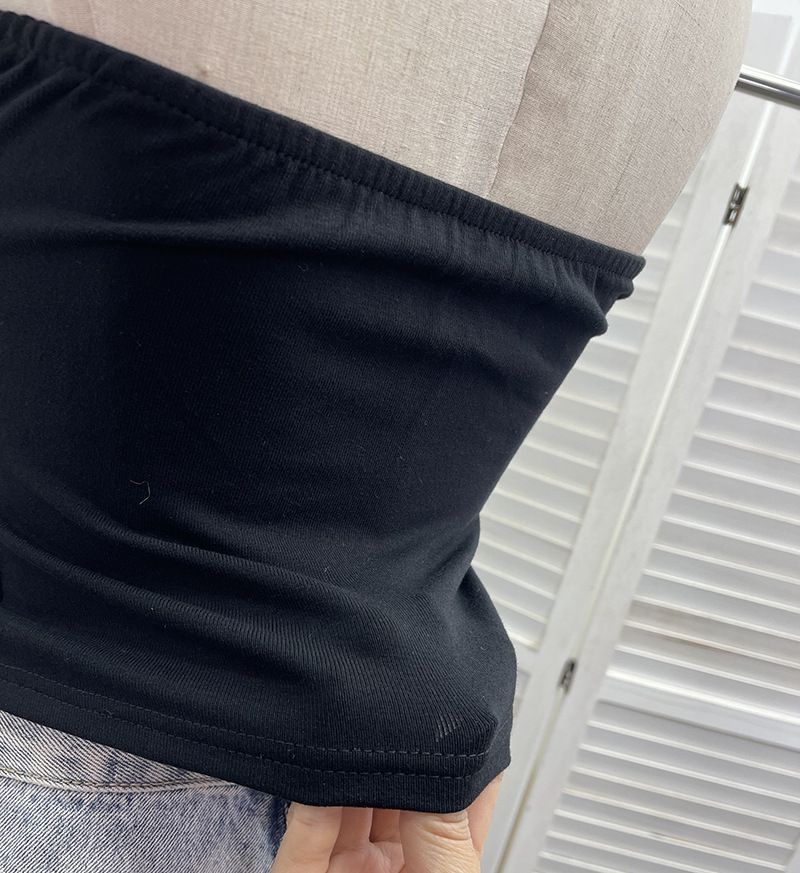Schal mit Leopardenmuster und hängendem Halsdesign, plissierte trägerlose Weste mit Brustkissen, kurzes ärmelloses Oberteil für Damen 9206_voghion.com