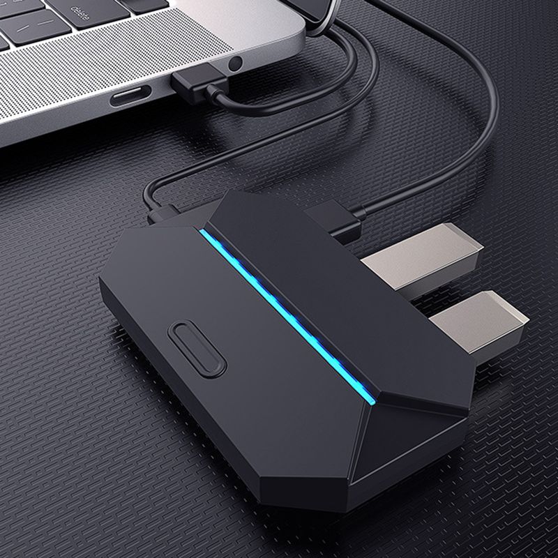 Farfi teclado conversor de ratón con cable/inalámbrico rendimiento estable extensor USB multifuncional adaptador de controlador de mando_voghion.com