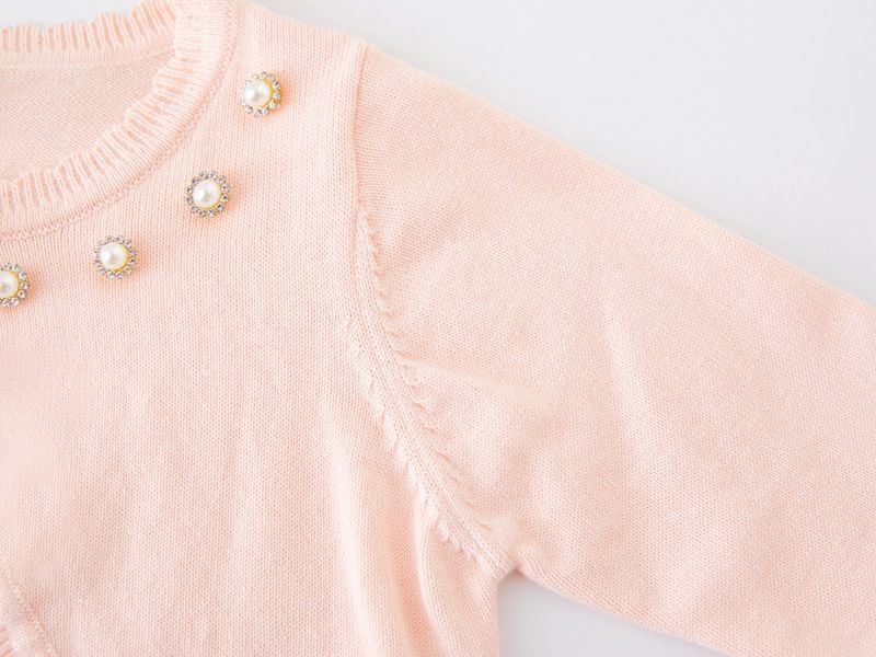 Mit Glitzer verzierte Strickjacke für Mütter und Kinder für Mädchen – Langärmliger Pullover mit offener Vorderseite aus weicher Baumwollmischung, perfekt für Kleider und formelle Anlässe_voghion.com
