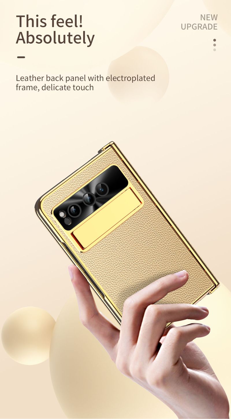 Google Pixel Fold luxus galvanizált bőr üzleti elegáns beépített képernyővédő fólia tartó állvány telefontok_voghion.com