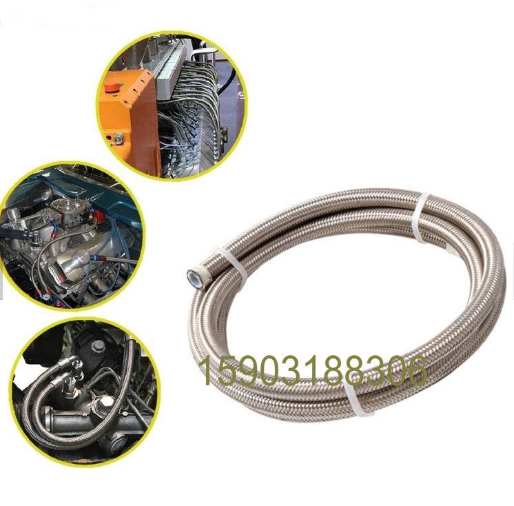 AN3 ID:1/8" Braided SS PTFE Car Motorcycle Hydraulic Brake Fuel e Hose 1M_voghion.com