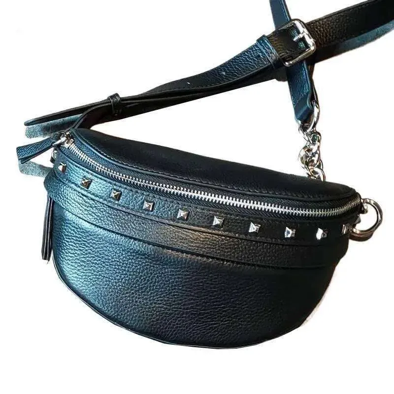 Designer Bags 2025 Genuine Female Korean Version Soft Leather Chest Ins Youth Willow Studs Crossbody Waist For Women_voghion.com