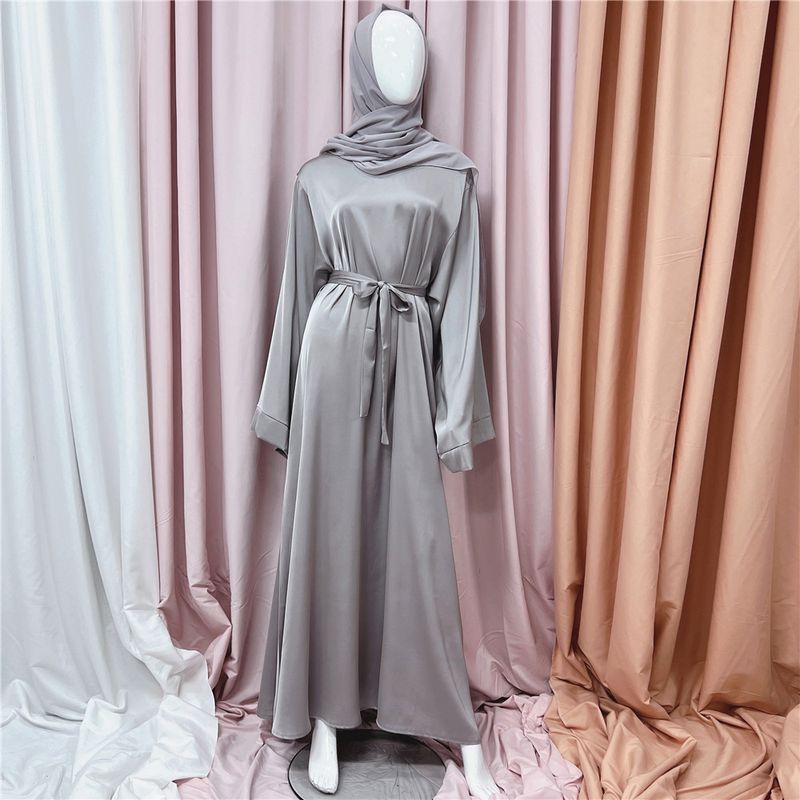 Women’s Clothing Turkish solid color large size multi color robe dress_voghion.com