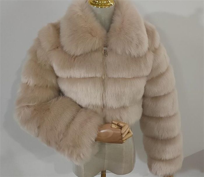 Women's sleeves imitation fur coat women's autumn and winter warm coat plush coat trendy_voghion.com