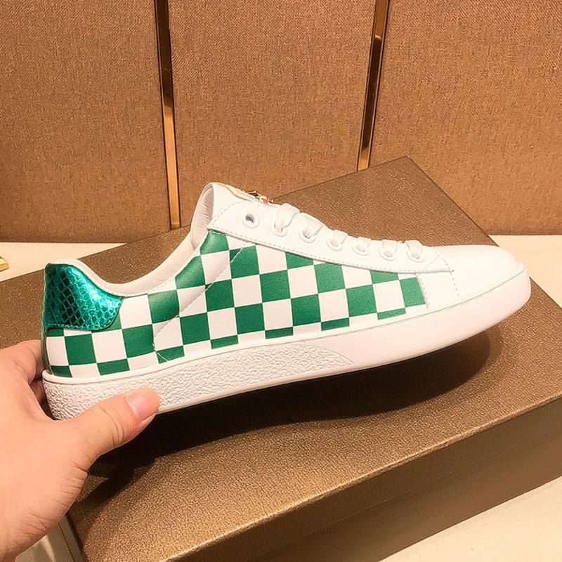 High-End Trendy Brand Spring And Autumn 2025 New Genuine Leather Sneakers White Breathable Printed Versatile Men's_voghion.com