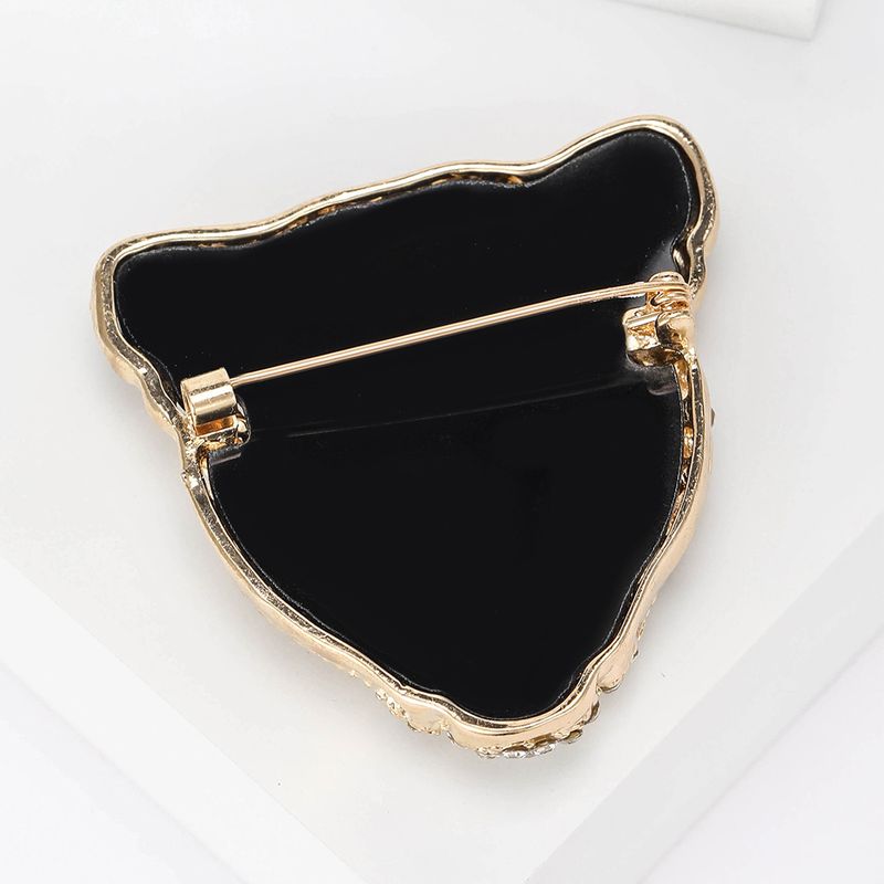 Fashion Rhinestone Leopard Head Alloy Accessory Versatile Animal Pin Brooch_voghion.com