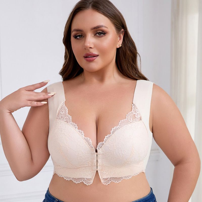 Reggiseno taglie forti con chiusura sottile per donna, push-up, con bella fibbia anteriore e coppa fissa, intimo_voghion.com