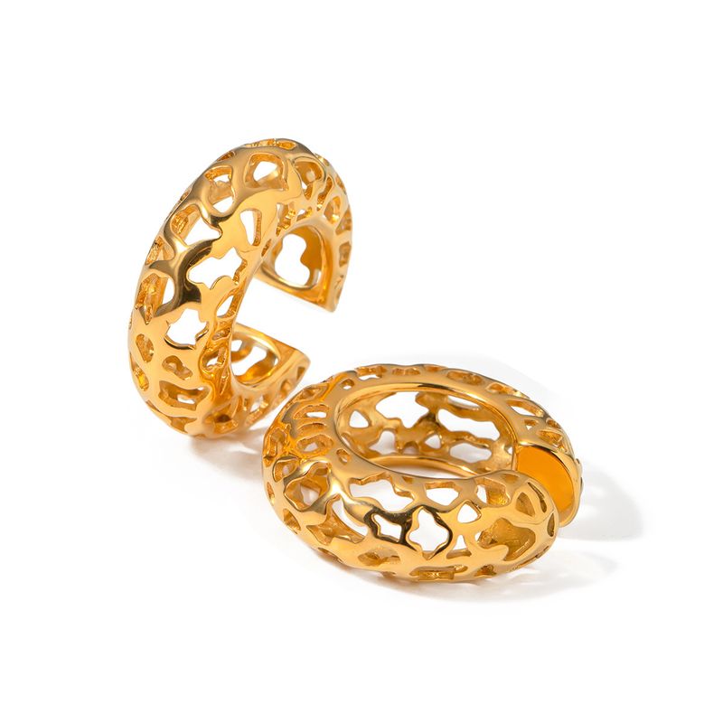 INS Nuovo Oro Cavo C-shaped Ear Clip Orecchini Acciaio Inossidabile Gioielli Moda Personalizzato Regalo Donna_voghion.com