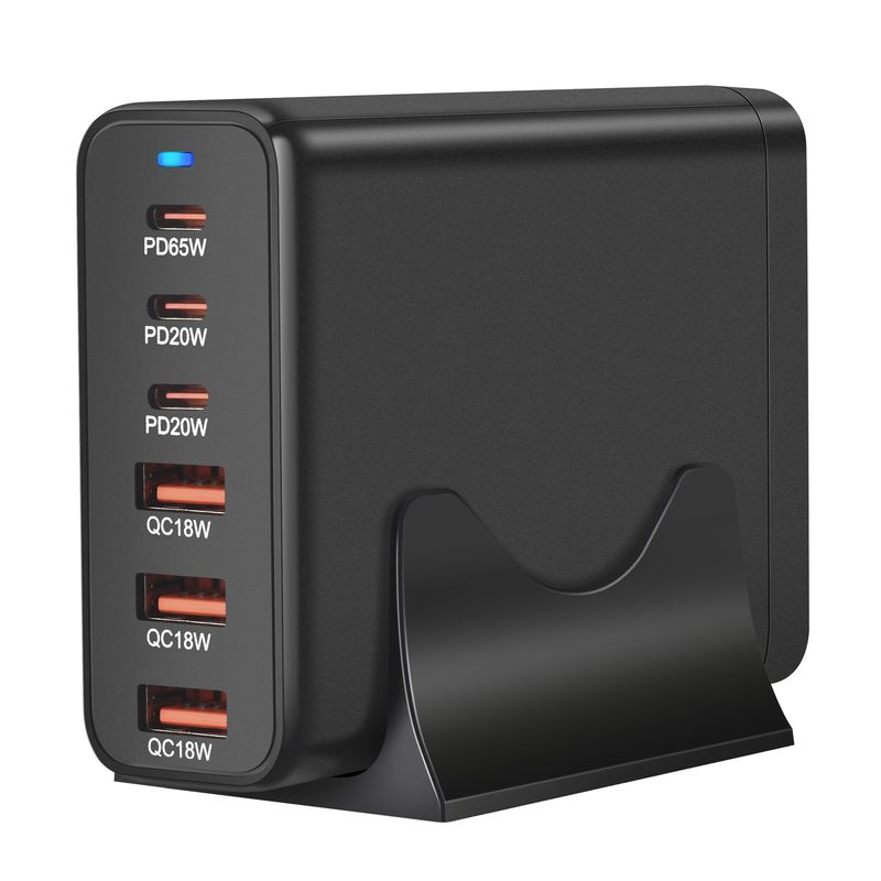 120W GAN Multi USB 6 Port Hub Type C Charger PD Fast Charging Station Smart Charger For IPhone Samsung Xiaomi_voghion.com