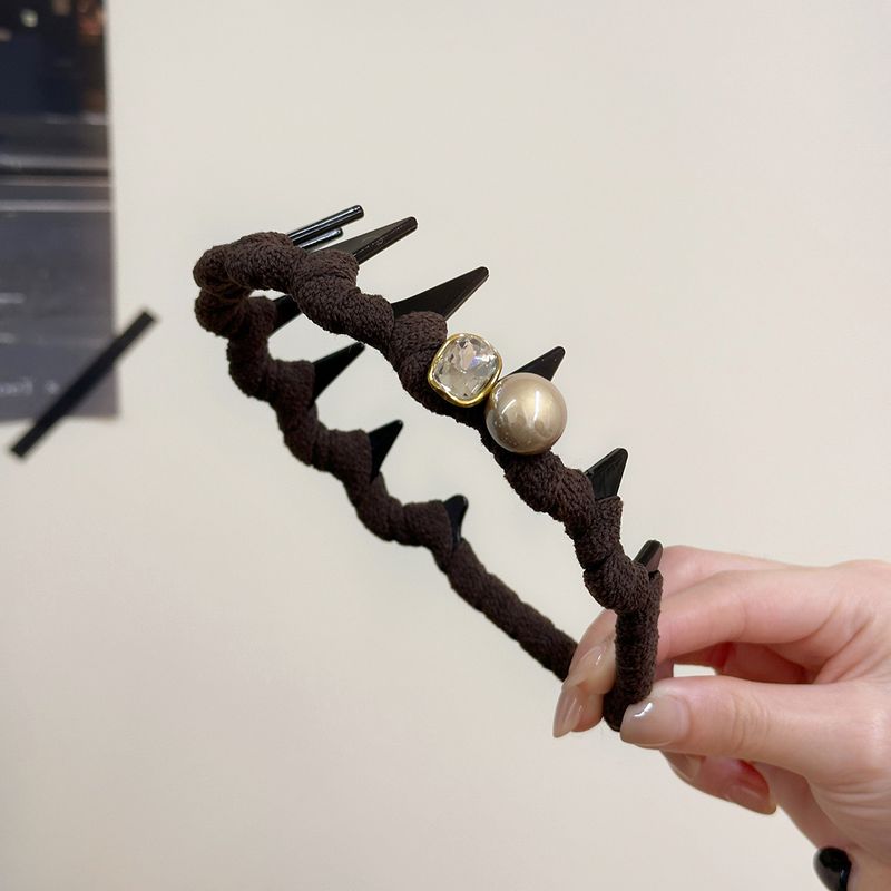 Pearl High Skull Top With Teeth Anti-Slip Hair Accessories Autumn Winter 2024 New Style High-End Daily Wear Headband For_voghion.com