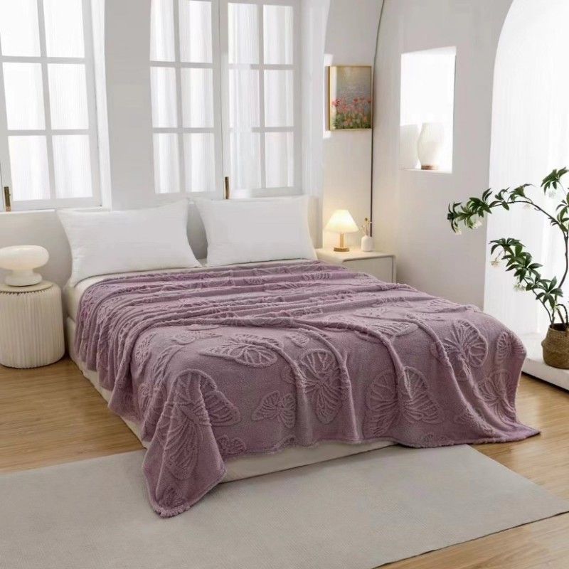 Schmetterling Flanell Decke Flanell Blatt Nickerchen Sommer Quilt_voghion.com