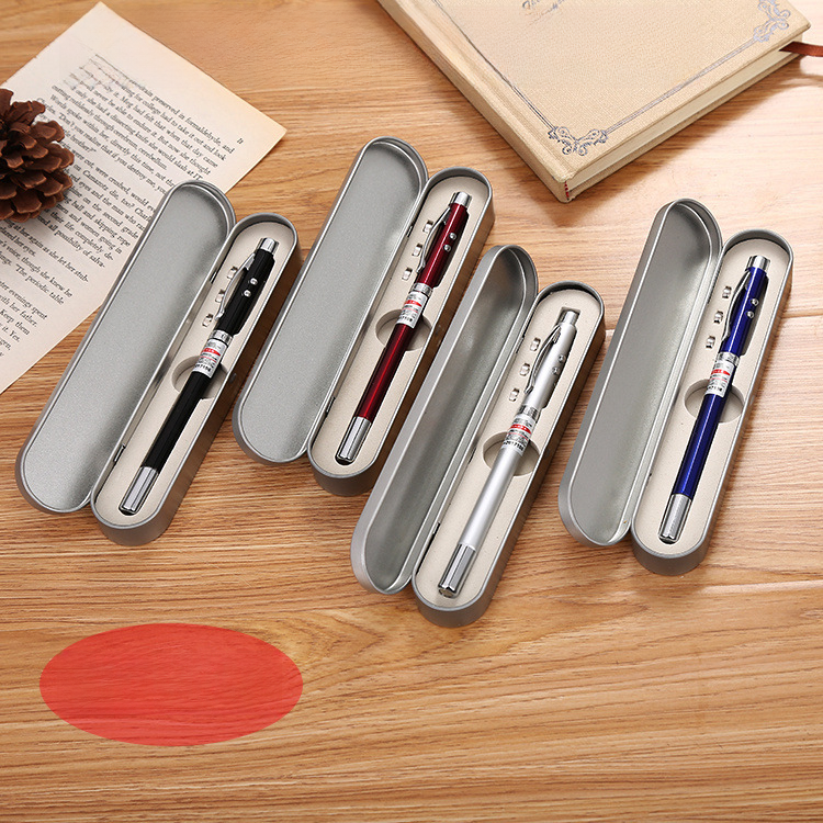 Factory Direct four-in-one Multi-function laser pointer pen type red laser infrared retractable pointer pen ballpoint pen_voghion.com