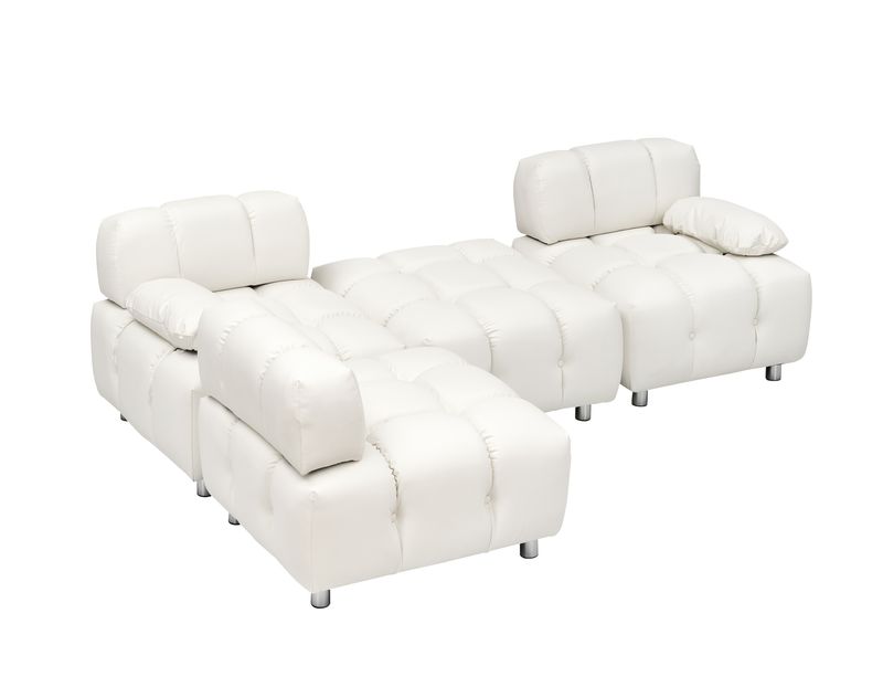 A 90.60-inch technology cloth beige sofa, waterproof, stain and cat scratch resistant, can comfortably sit in the apartment bedroom without taking up _voghion.com