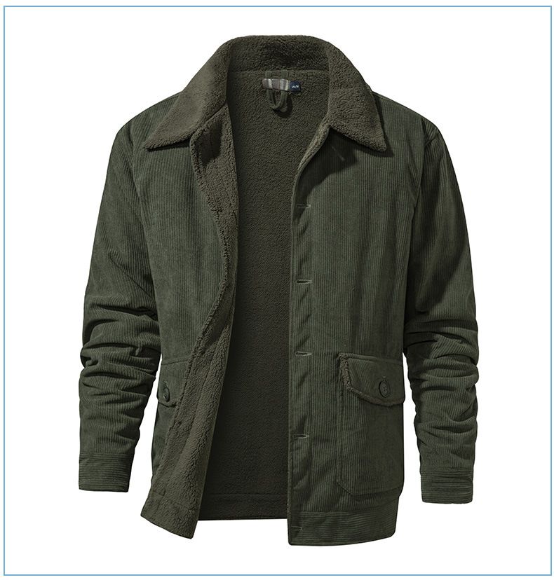 Men's Plus-Size Corduroy Winter Jacket – Lambswool-Lined Thick Coat For Cold Weather_voghion.com