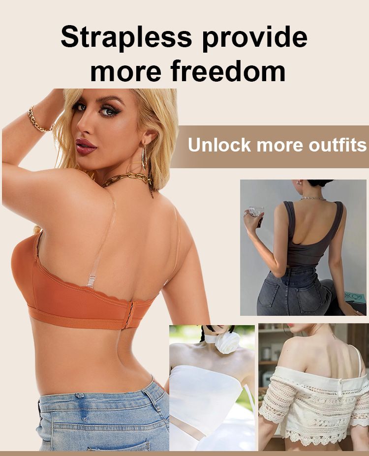 Sous-vêtements et vêtements de nuit Soutien-gorge sans bretelles antidérapant pour femme avec boucles dans le dos_voghion.com