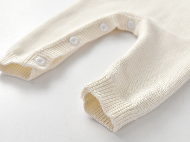 Liebesoverall für Kinder, 0–1 Jahre alt, Wollpullover und dicker, weißer Strick-Krabbelanzug aus Wolle_voghion.com