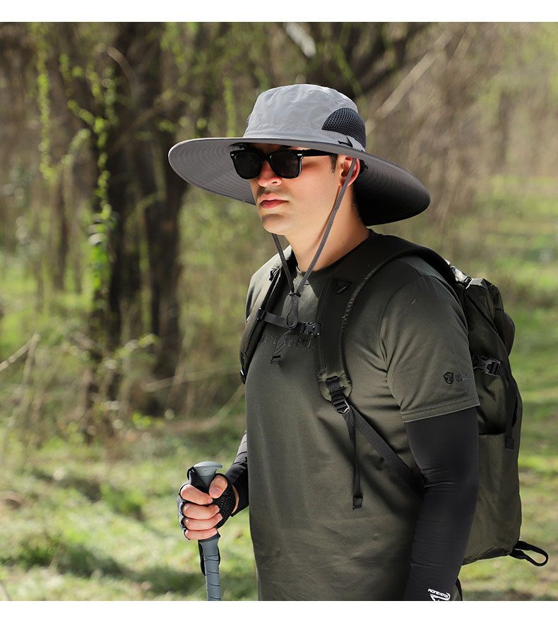 TrekShade Pro Color-Block Sun Hat - UPF 50+ Wide Brim For Hiking/Fishing (Quick-Dry, Lightweight & Adjustable For Men)_voghion.com